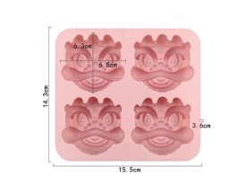 Molde silicona 4 jabones LEON DANZA CHINA 